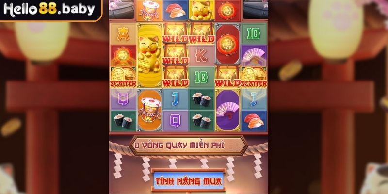 Neko May Mắn - Game Nổ Hũ Phong Cách Nhật Tại HELLO88 2 Jackpot Lucky Cat và phần thưởng ngẫu nhiên